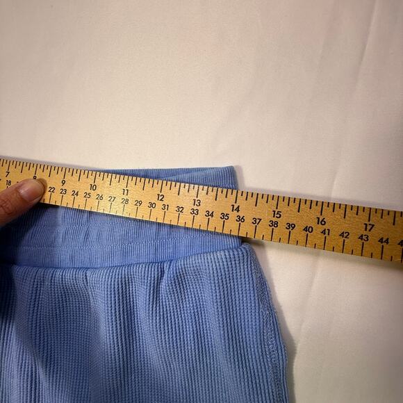 Sunnyside by Sundry Blue Waffle Knit Wide Leg Pants Women’s Size Small - Picture 5 of 9